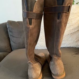 Knee high suede boots